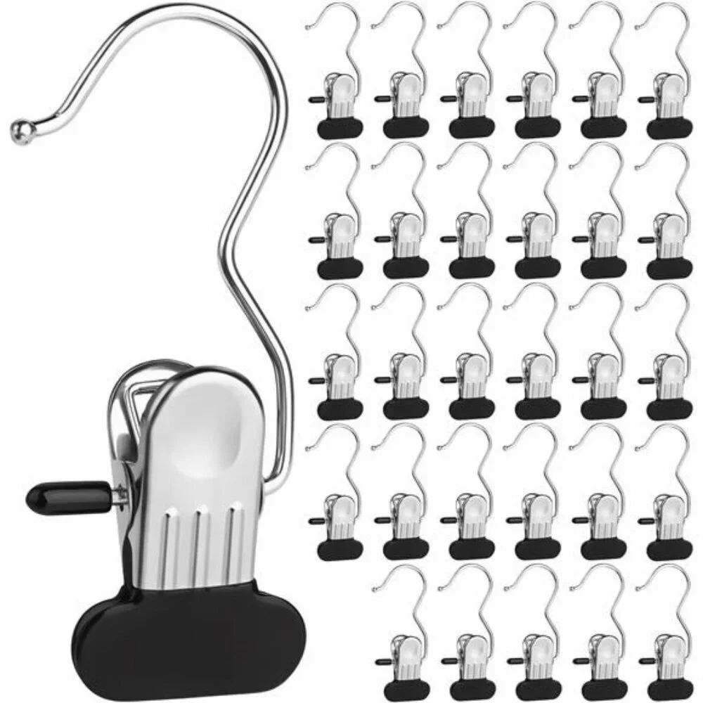 Heavy duty clothes hanger clips stainless steel laundry hooks closet organizer s
